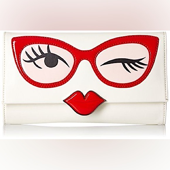 kate spade Handbags - Kate Spade Rose Colored Glasses Frames Clutch Bag